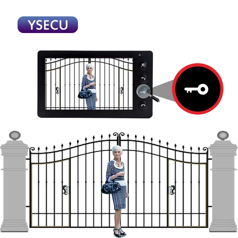 YSECU 7 ''проводной видео дверной звонок домофон система камера ЖК дисплей