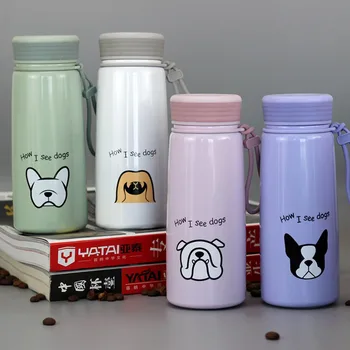 

380ML Cartoon Animal Thermos Korean Fashion Student Thermos Stainless Steel Portable Travel Mug Water Bottle