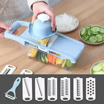 

6 in 1 Durable Vegetable Potato Scraper Peeler Cutter Planer Slicer Grater Holder Kitchen multi-function vegetables cutter tool