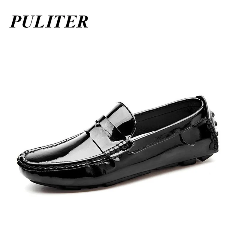 Мужская повседневная обувь больших размеров; Лоферы роскошного бренда; Дизайнерские мужские туфли-мокасины без застежки; Высококачественная итальянская обувь для вождения; PUTILER