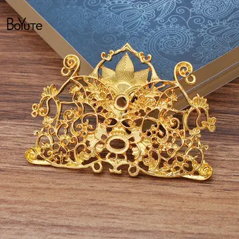 

BoYuTe (5 Pieces/Lot) Metal Alloy 74*52MM Flower Materials Hand Made DIY Retro Court Hair Jewelry Accessories