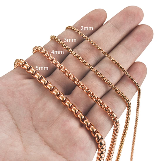 Fashion 2-5mm Mens Box Chain Stainless Steel Necklace For Women Pendant Necklace Jewelry Gift Statement