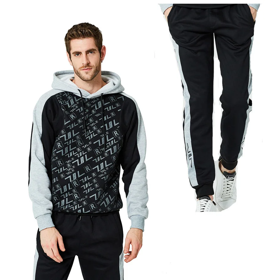 

Men Sportswear Sweathoddie/Sweatpants Gym Fitness Training suit a outdoor Tracksuit 2pcs S-XXL