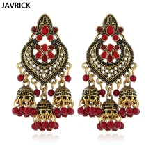 Ретро Индийский Болливуд кундан Jhumka Jhumki Висячие серьги цыганские модные ювелирные изделия