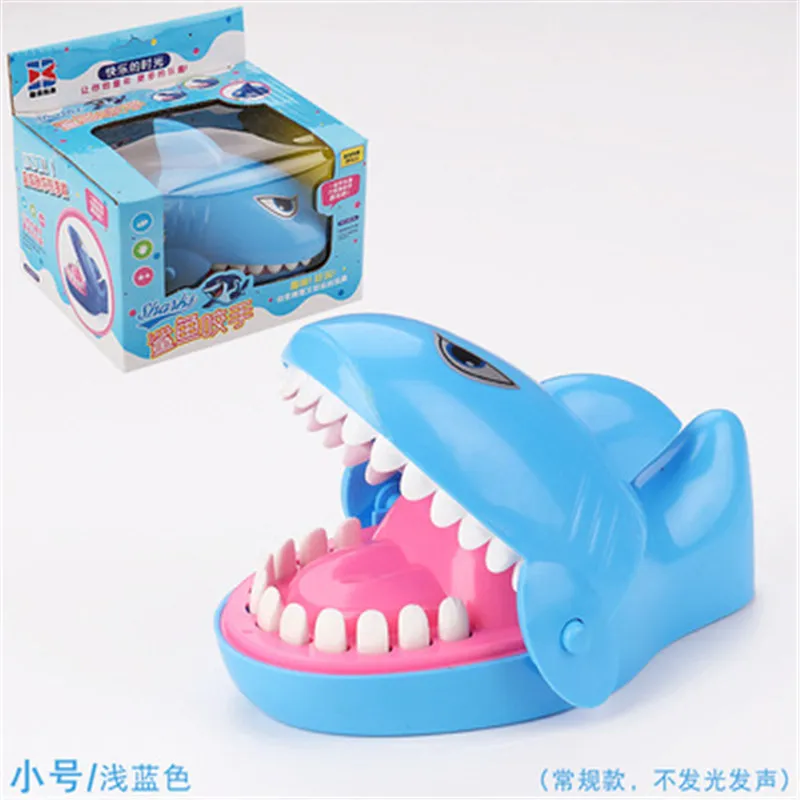 Prank Toy Trick toys Bar Party favors Family interactive games Crocodile Shark Mouth Dentist Bite Finger Game Gag Toy Funny kid - Цвет: Небесно-голубой
