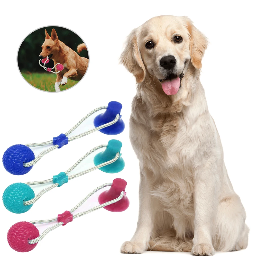 HotFunny Pet Dog Tug Toys Pets Suction Toy Dogs Rope Ball Bite Tooth Cleaning For Small Medium Puppy Supplies | Дом и сад