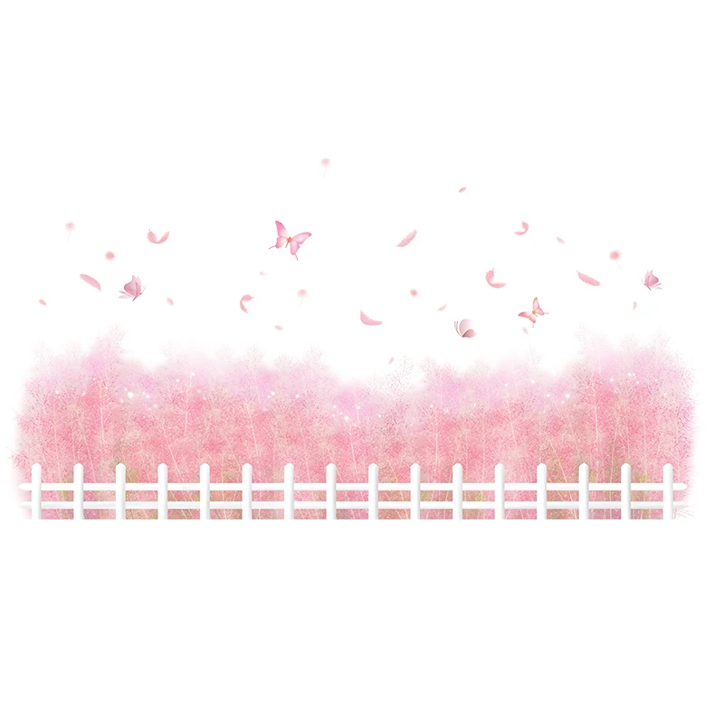[SHIJUEHEZI] розовая трава наклейки на стену материал DIY настенные наклейки с цветами для дома гостиной украшения спальни