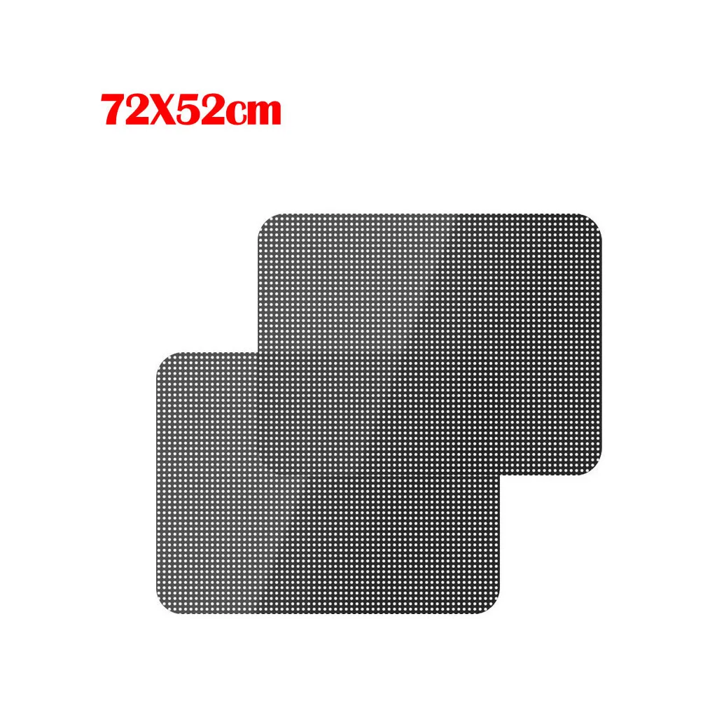 New Car Side Window Sunshade 2Pcs 72X52cm Sun Shade Cover Car Rear Window Side Block Static Cling Visor Shield Screen 0726#20 - Цвет: Черный