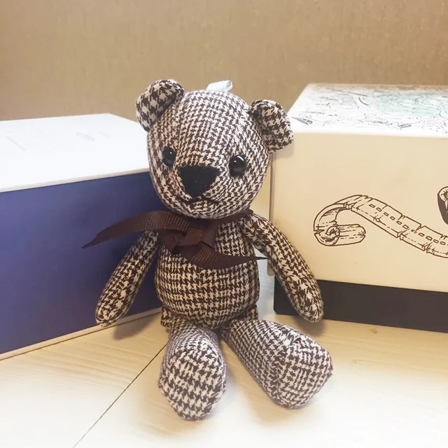 18-20CM Teddy Bear Stuffed Plush Toys Cute Dress Rabbit Pendant Dolls Gifts Birthday Wedding Party Decor 5