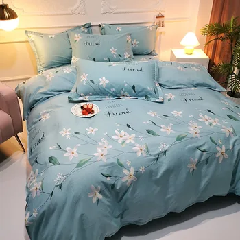 

Bedroom Three-piece Bed Linen Luxury Pure Cotton Pony Print Thermal Quilt Cover Fashionable and Simple Family Hotel Bedding Set