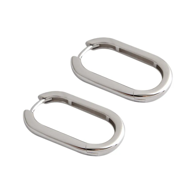 Young Girls Fashion Jewelry S925 Sterling Silver Earrings Oval Rings Female Ear Rings Gold Color Plated Retro Earrings For Women