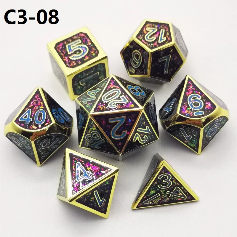 

Metal dice set polyhedral rpg dice metal dnd dice d6 dados dobbelstenen 2020 new arrival playing cubes game dices