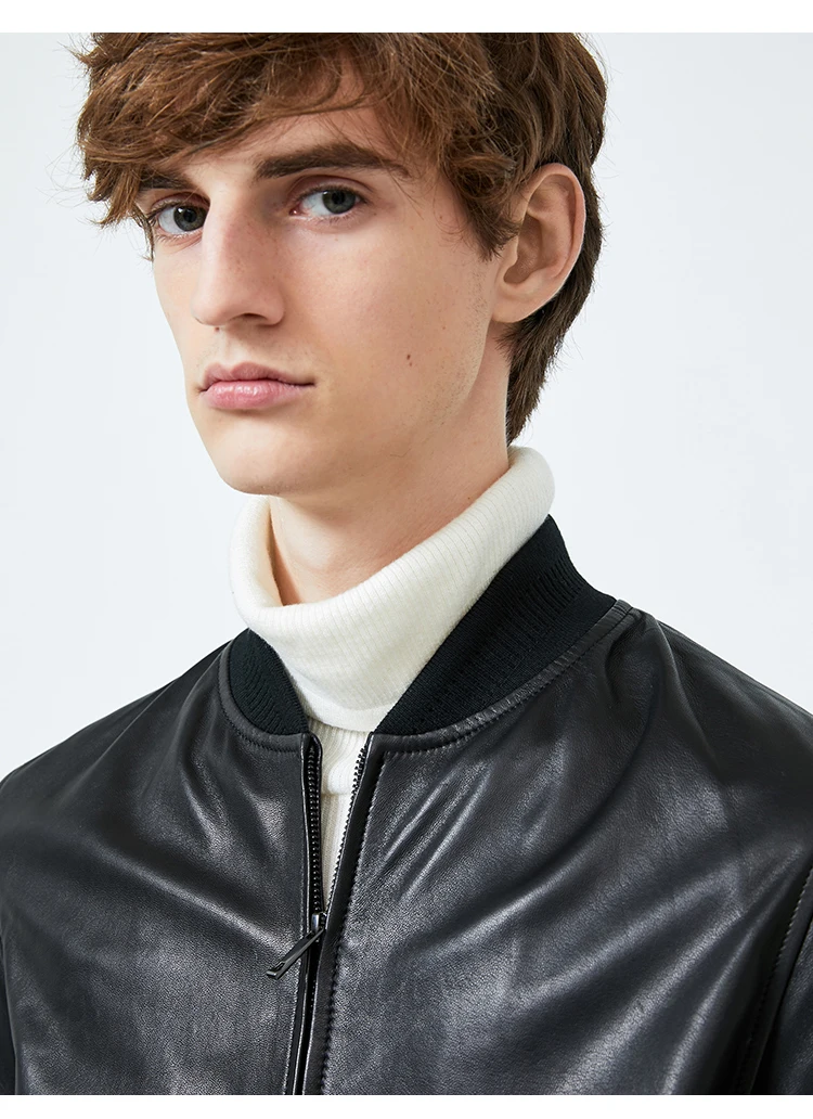 JackJones Мужская Мода Тренд натуральная кожа куртка из натуральной овчины пальто мужская одежда 219310503
