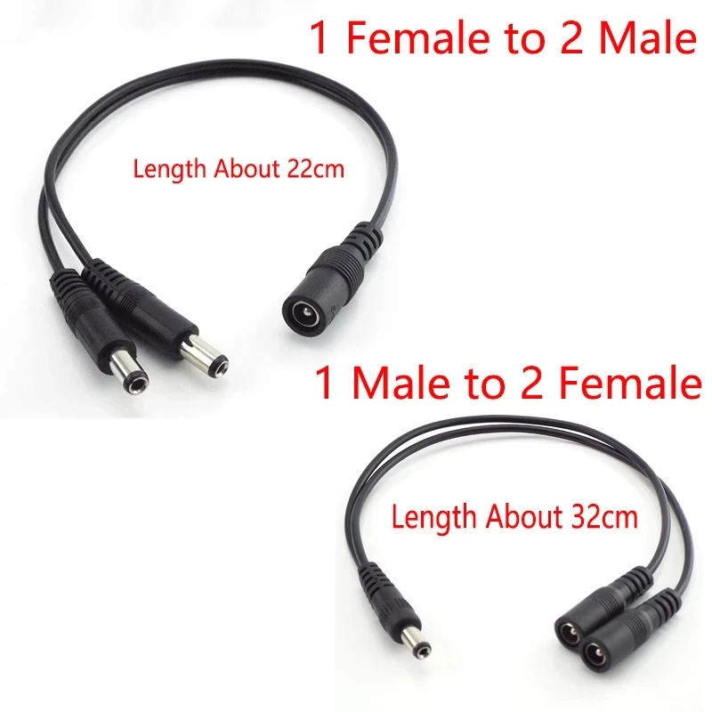DC Power Splitter Cable Connector 5.5mm x 2.1mm 1 Female To 2 Male and 1 Male To 2 Female Plug Jack Power Cord For CCTV Camera DC Power Splitter Cable Connector 5.5mm x 2.1mm 1 Female To 2 Male and 1 Male To 2 Female Plug Jack Power Cord For CCTV Camera