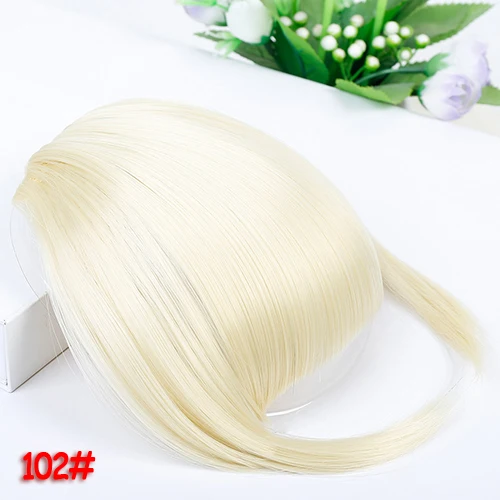 HOUYAN синтетические натуральные волосы короткие прямые спереди аккуратные челки Клип В короткая челка наращивание волос для взрослых женщин - Цвет: 102