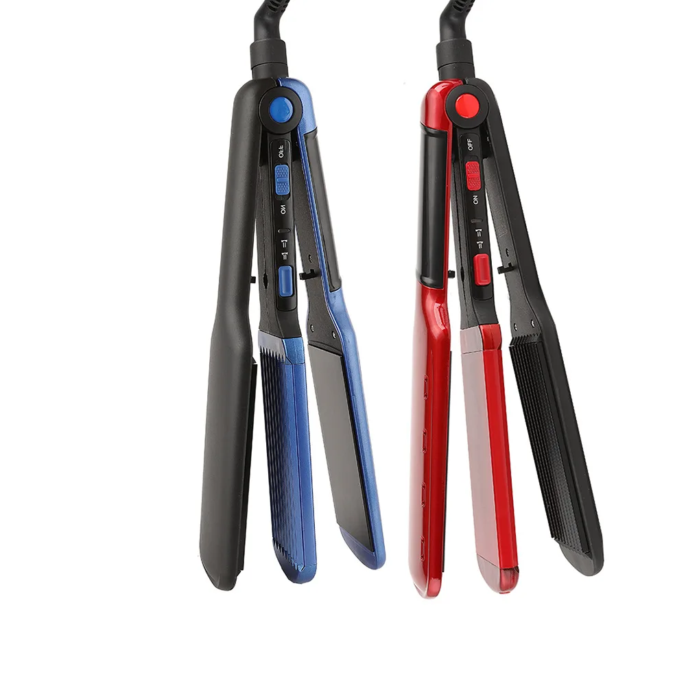 Electric Hair Iron Heating Comb Hair Straightener Professional Curling Iron Salon One Step Dry/Wet Two Use  Flat Iron Hair Plank