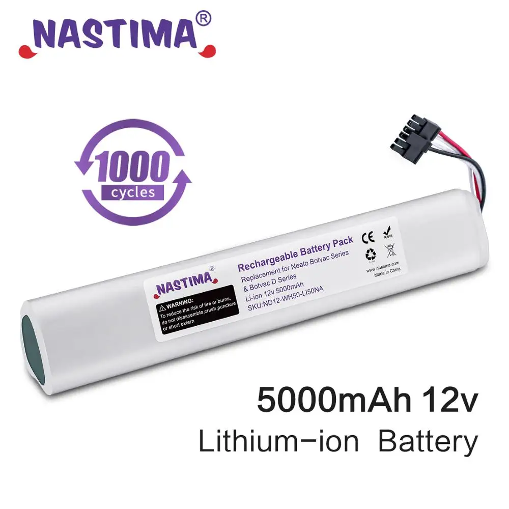 Nastima 5000mAh Li Ion 12v Сменный аккумулятор для neato Botvac D серии Neato BotVac 70e 75 80 85 D75 D85