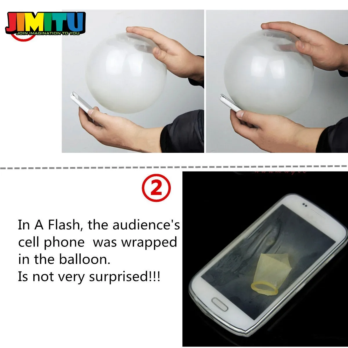 JIMITU 1 шт. магии крупным планом уличный фокус Moblie в воздушный шар проникновения в флэш надувной магический реквизит воздушный шар