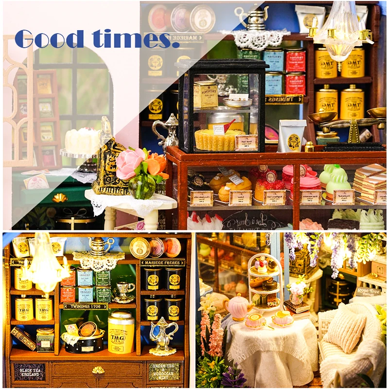  Cutebee DIY House Miniature with Furniture LED Music Dust Cover Model Building Blocks Toys for Chil - 4000076833386