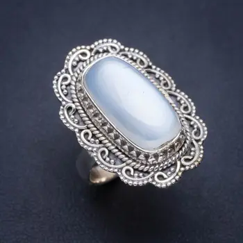 

Natural Cat Eye Handmade Unique 925 Sterling Silver Ring 8 A1285