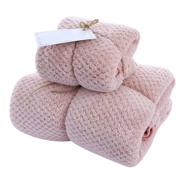 1 комплект коралловых флисовых полотенец для ванной комнаты плотные банные