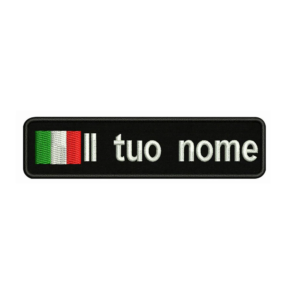 Italian flag Italy 10X2.5cm Embroidery Custom Name Text Patch Stripes badge Iron On Or Velcro Backing Patches For Clothes | Дом и сад
