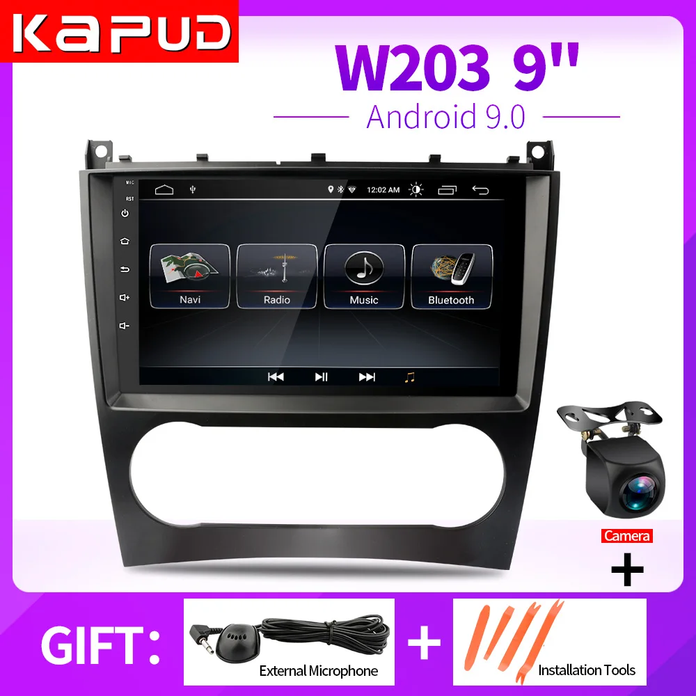 Kapud 9'' DSP Car Radio Multimedia Navigation DVD GPS Player Auto Stereo For Benz W203 W209 C180 C200 C220 C230 With Radio Wifi