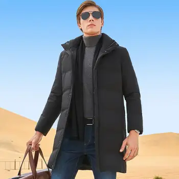

Men's Warm Winter Down Coats Casual Cargo Jacket Outwear Parka Windproof Thicken Long Hooded