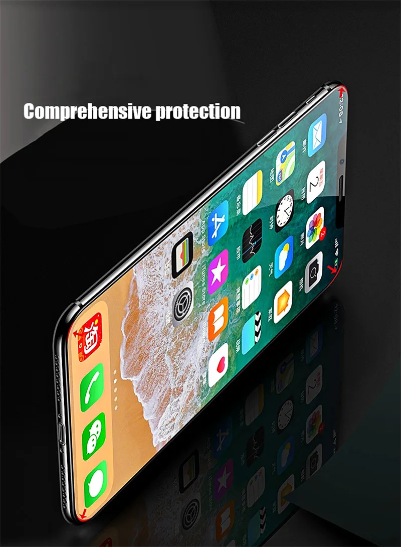 9D без рамки, полное покрытие, Защитное стекло для iPhone 11 Pro X XR XS Max, закаленное стекло для экрана iPhone 7 8 6 6S Plus