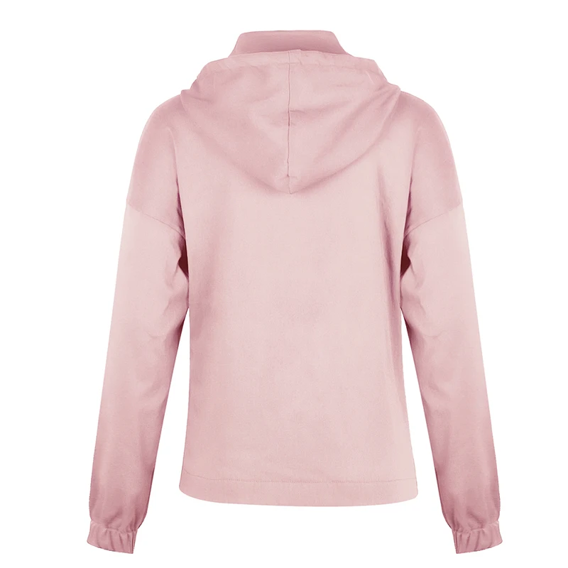 Laamei, Женская толстовка, одноцветная, тонкая, женская, Sudadera Mujer,, повседневная, на молнии, с карманами, толстовки, свободная, с капюшоном, толстовка, с заклепками
