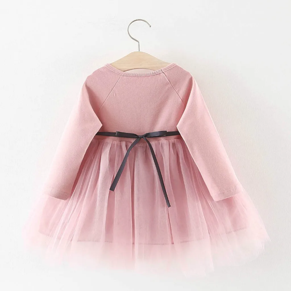 Платье для маленьких девочек платья для маленьких девочек vestido infantil vestidos infantil/ г., повседневная одежда с длинными рукавами с героями мультфильмов для детей от 12 месяцев до 4 лет, Z4