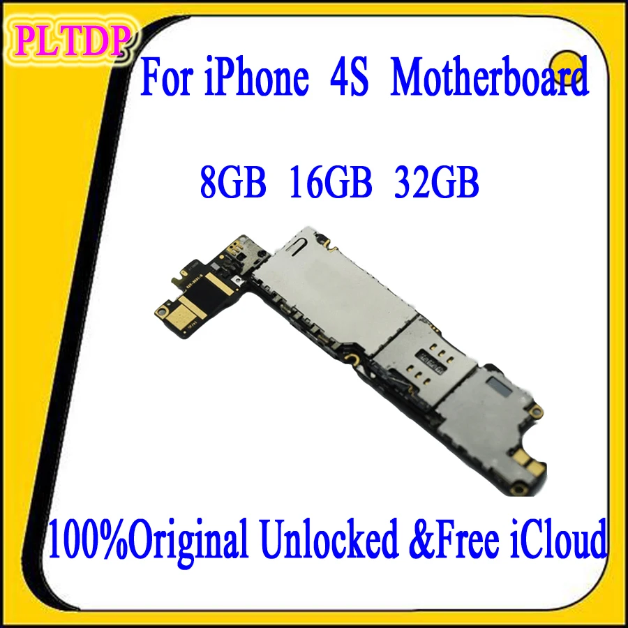Разблокированный Бесплатный iCloud для iphone 4S материнская плата logic borad, 8 ГБ 16 ГБ 32 ГБ