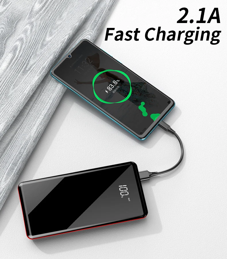 mini power bank Power Bank 80000mAh Portable Charger Digital Display External Battery 4USB Travel Power Bank for Xiaomi Samsung IPhone pebble power bank