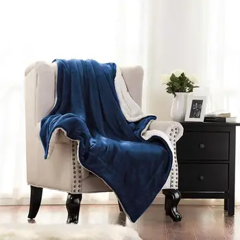 

Lamb Velvet Double Layer Draw Blanket Single Solid Color Flannel Blanket Office Sofa Twin Thick Warm Blanket