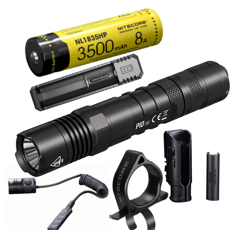 Мощная улучшенсветильник вспышка NITECORE P10 V2 Vision SMO XP-L2 V6 белый свет макс. 1100 люмен