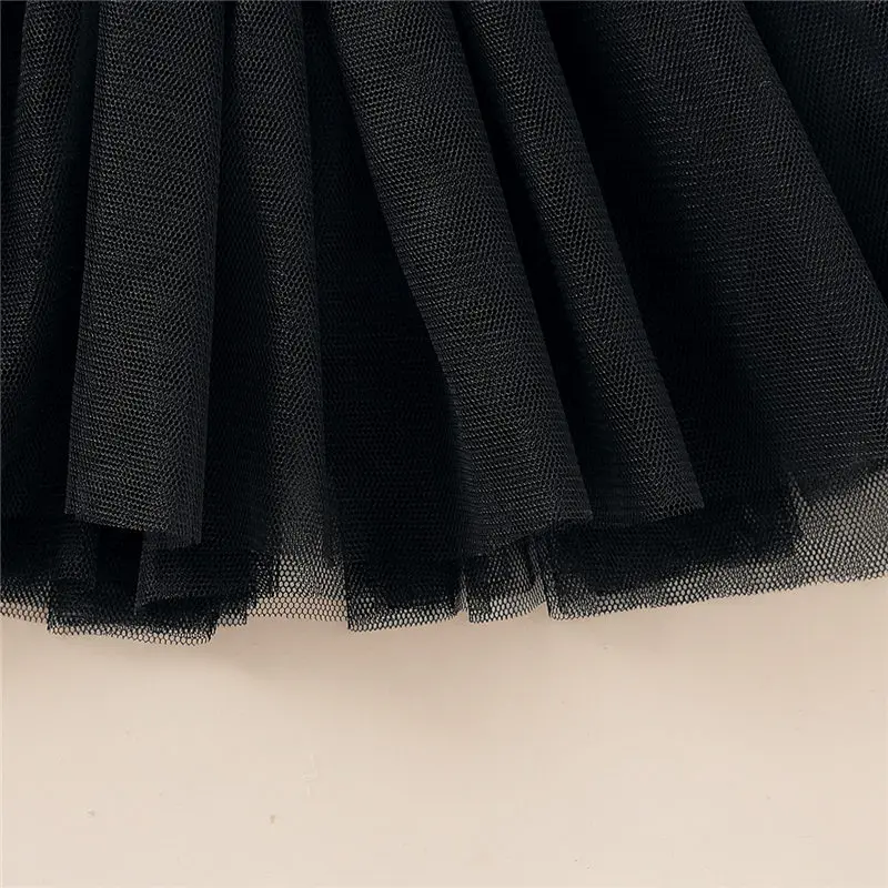 kids girl summer dress black tutu dress (5)