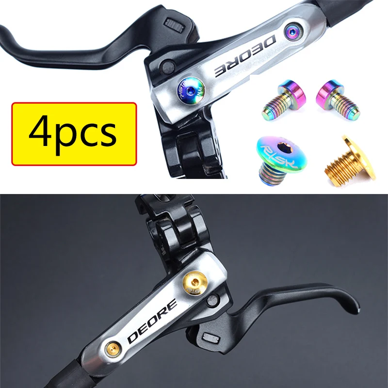 Mountain Bicycle Disc Brake Bicycle Disc Brake Mountain Bike Disc Brake Oil Cylinder Lid Bolts for Shimano Bike Brake Lever Titanium Disc Fixed Screw Bicycle Hydraulic Brake Bolt
