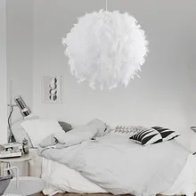 

Romantic Feather Lamp Pendant Dreamlike Feather Droplight Bedroom Living Room Parlor Hanging Lamp with E27 LED Light Dining