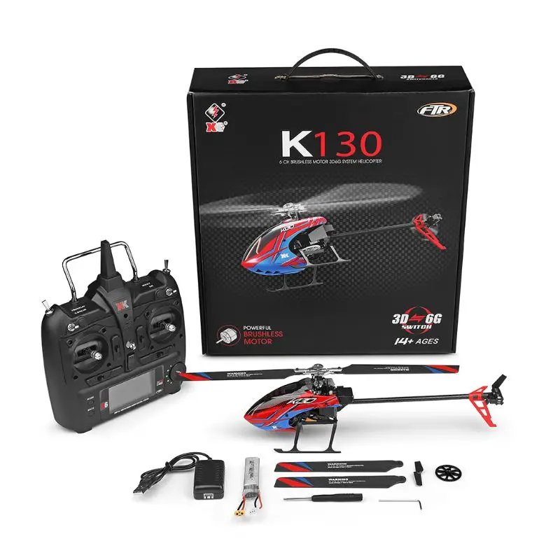 Black K130 2,4G 6CH бесщеточный 3D 6G Flybarless система RC вертолет RTF супер комбо - Цвет: Black