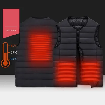 

Adjustable Electric Outdoor Sport Golf Skiing USB Thermal Safe Washable Casual Winter Heated Vest Camping Warm Hiking Riding