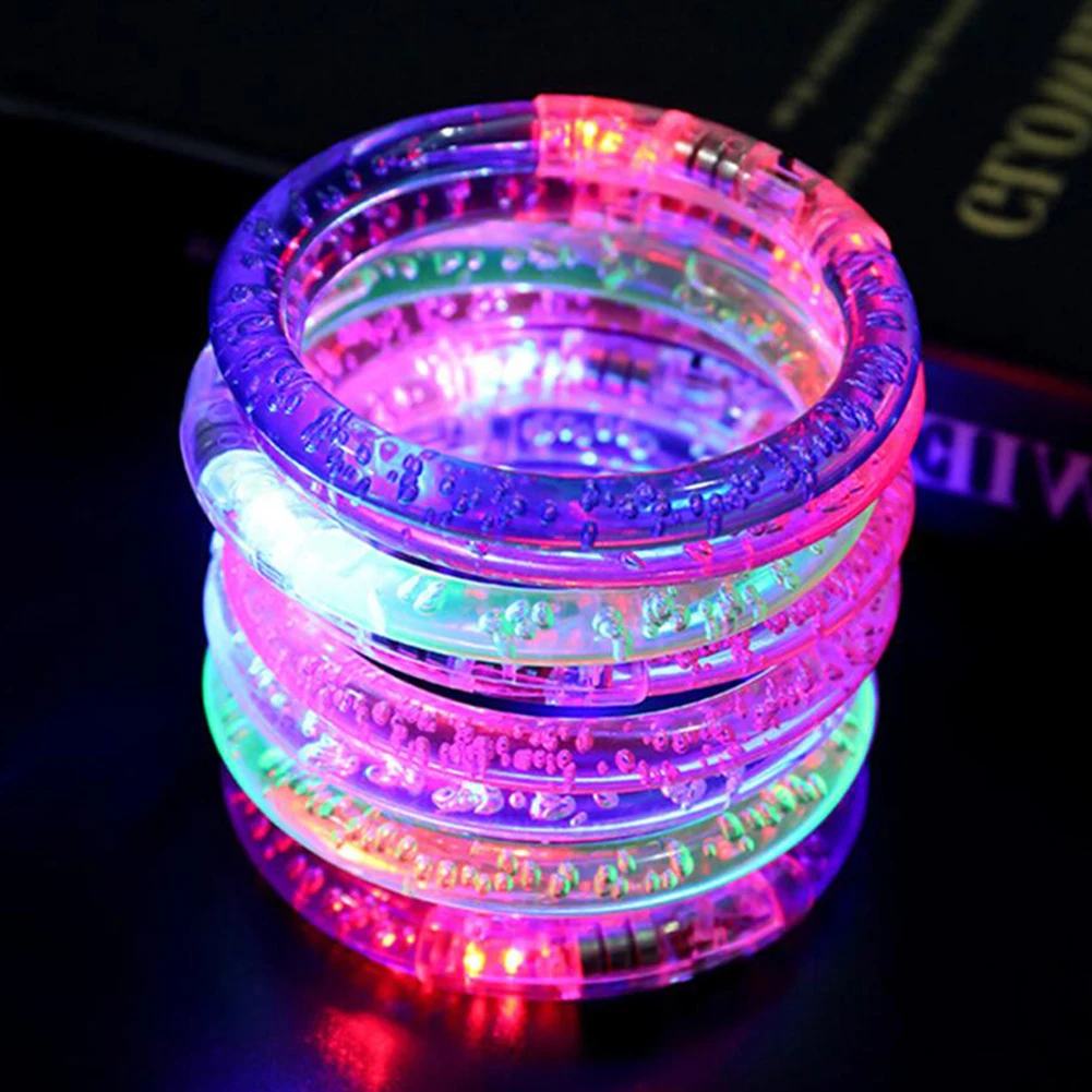1 шт., светодиодный браслет с акриловыми пузырьками, светящийся браслет, вечерние браслеты, праздничные вечерние принадлежности