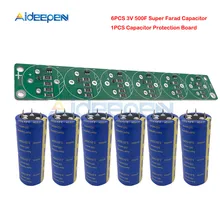 6 шт./компл. сверх яркий конденсатор 3 в 500F высокочастотный низкий ESR 4 фута 3V500F одиночный супер конденсатор с защитной платой для автомобиля