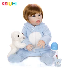 KEIUMI эксклюзивный Reborn Baby Doll мальчик 23 ''Полный Силиконовые винил ручной работы Детский приятель Boneca для детей, подарок ко дню рождения