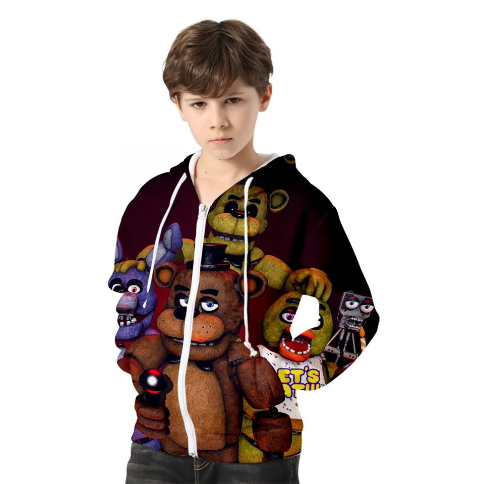 Детская толстовка с капюшоном пять ночей у FNAF на возраст от 3 до 14 лет | Мужская