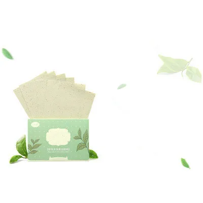 green tea 100 шт. масло для лица промокательные бумаги для впитывания жира листы уход за кожей лица Очищение, лечение акне глубокого очищения масла Управление инструмент для макияжа лица - Цвет: green tea