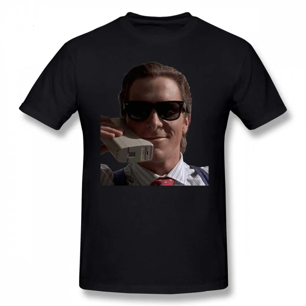 

one yona Cell T Shirt Bateman On Phone American Psycho T-Shirt 100 Percent Cotton Print Tee Shirt Short-Sleeve Big Male Tshirt