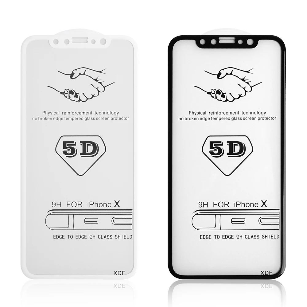 Закаленное 5d стекло с изогнутыми краями и полным покрытием экрана для iPhone 12 11 Pro X