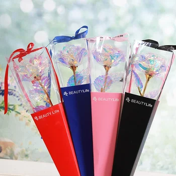 

Beautiful Plastic Jack Artificial Rose 24K Gold Foil Rose Flower Artificial Flower Gift Box Exquisite Novelty Valentine's Day