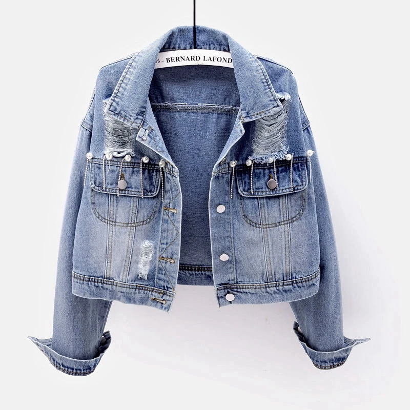 frayed tassel denim jacket