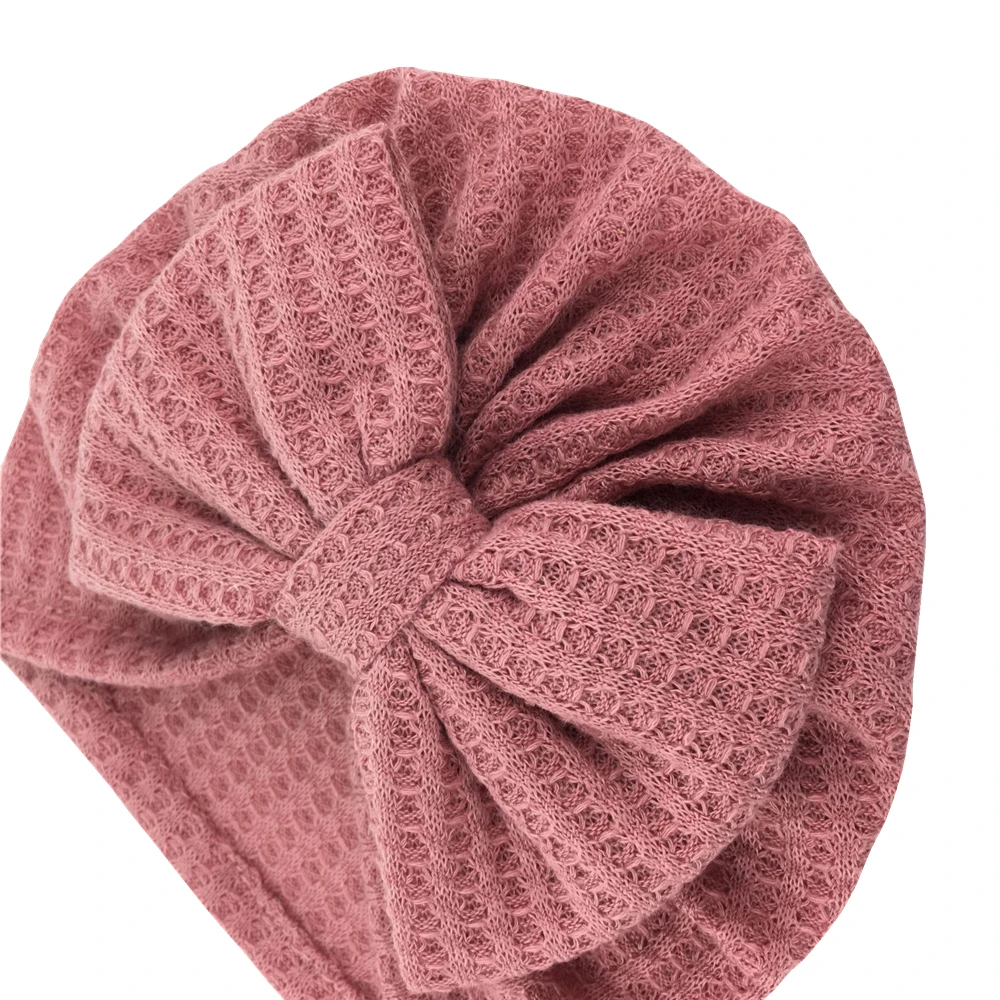 30Pcs Baby Girls Waffle Hair Bow Turban Hats Knotted Head Wrap Oversized Beanie India Cap for Newborn Infant Toddlers